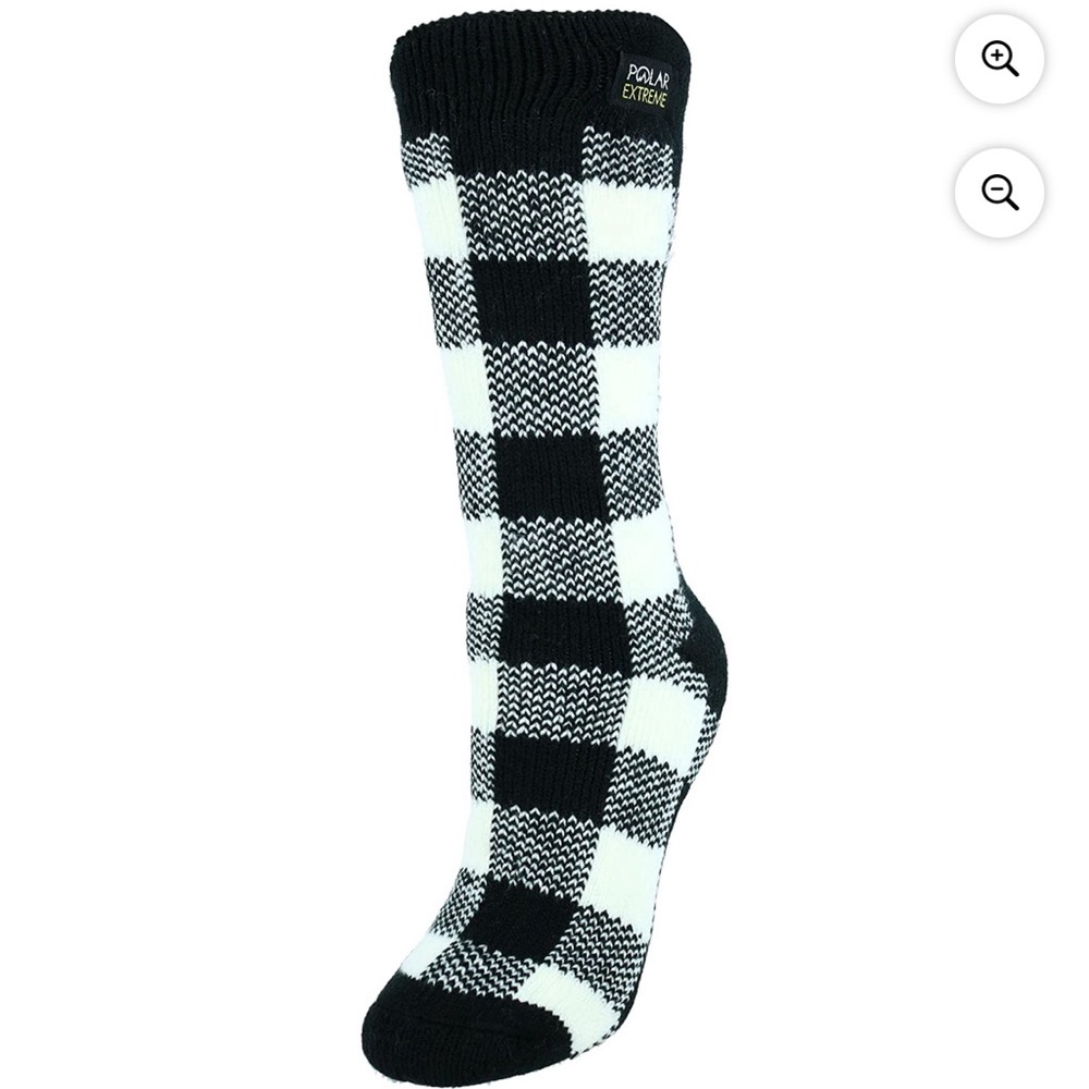 NWT! Polar Extreme Black Buffalo Plaid Insulated Thermal Socks